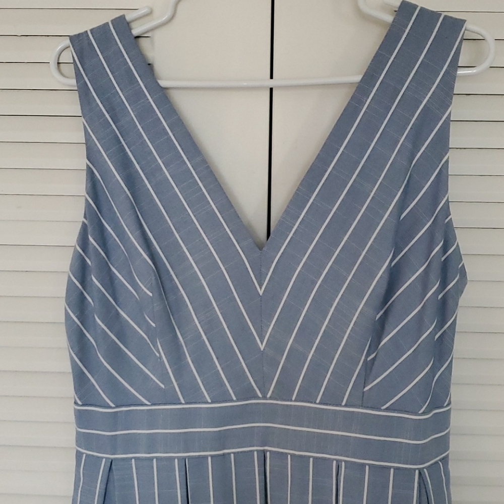 Gorgeous Blue Pinstripe Summer Formal Dress
